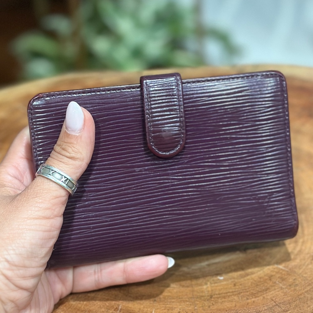 Louis Vuitton Epi Compact Wallet Cassis Purple Leather Vintage France